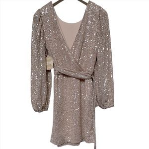 Altar'd State Sequin Mini Dress - Silver